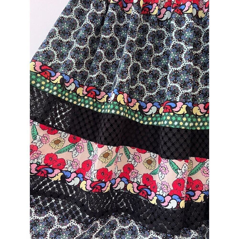 Disney Alice Through The Looking Glass Patchwork Floral Midi Skirt Boho M lace - Picture 5 of 6